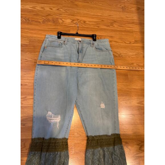Upcycled Flare jeans Bohemian size 14 - Picture 7 of 7